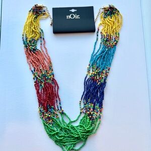 NWT Noir Multistrand Color Pop beaded Necklace
